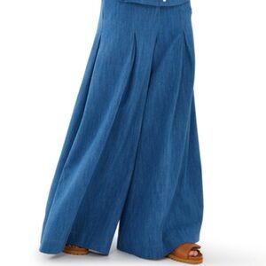 Palmer Harding Blue Denim Wide Leg Gratitude Trousers Size 12 NWT